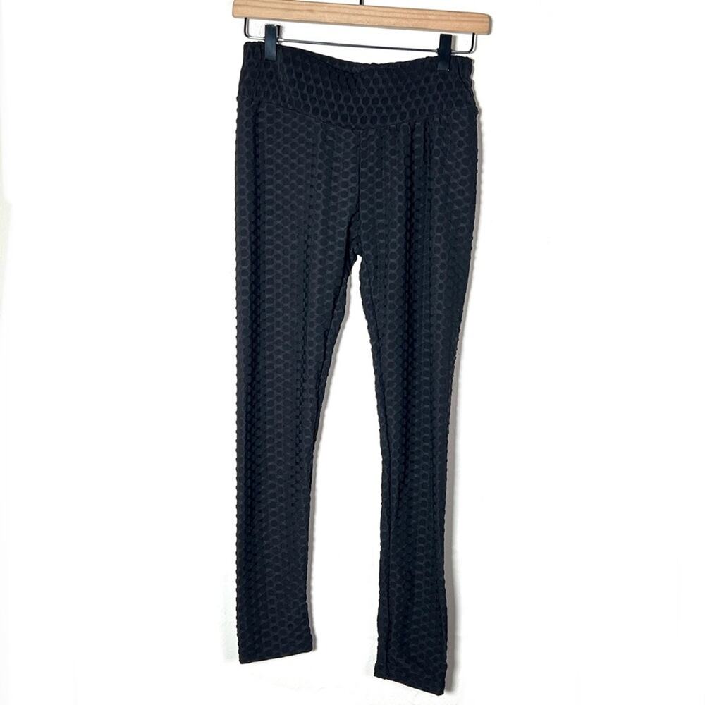 NWT Stella Luce black textured legging pants size medium M B196